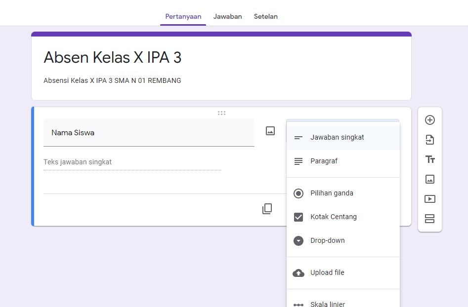 Cara Membuat Absen Google Formulir