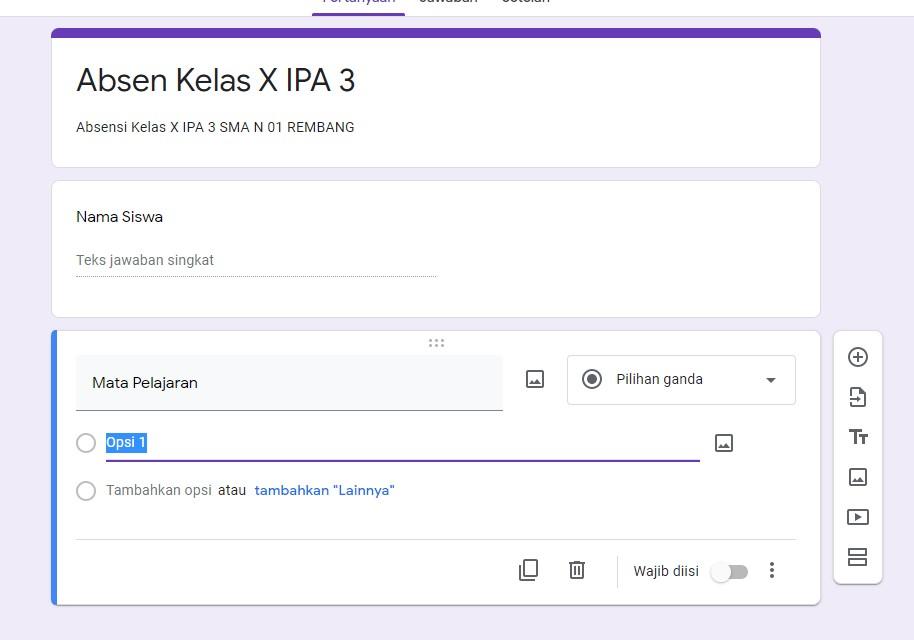 Cara Membuat Absen Google Formulir