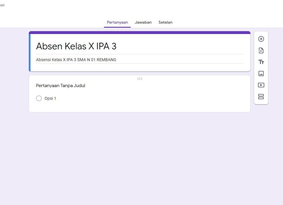 cara membuat absen google form