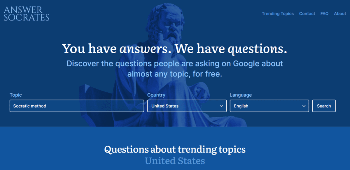 webasite cari keyword answer socrates
