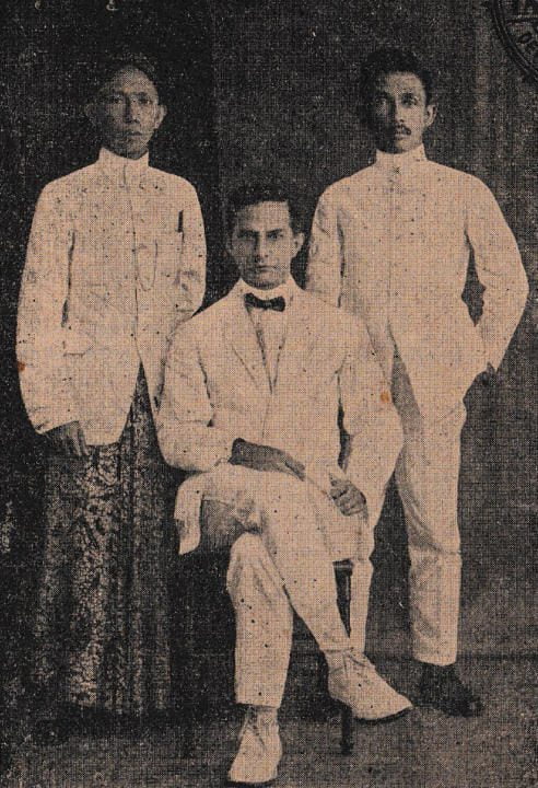 Ernest Douwes Dekker, Tjipto Mangunkusumo, and Suryadi Suryaningrat (Ki Hadjar Dewantoro)