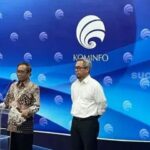 Menkopolhukam Mahfud MD saat konferensi pers pertama sebagai PLT Menkominfo yang menggantikan Johnny G Plate di Kantor Kominfo, Jakarta Pusat, Senin (22/5/2023). [Suara.com/Dicky Prastya]