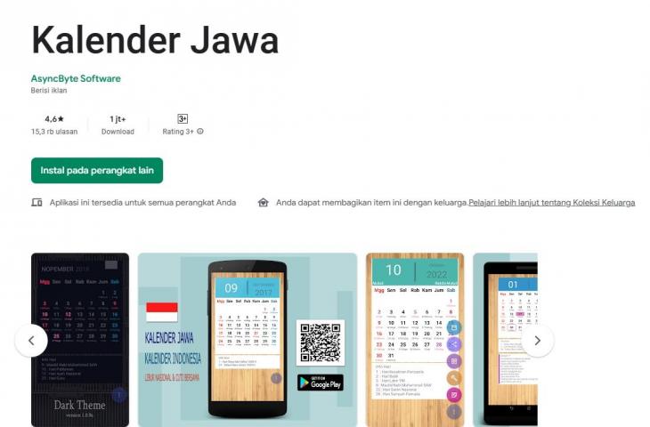 Kalender Jawa. (Play Store)